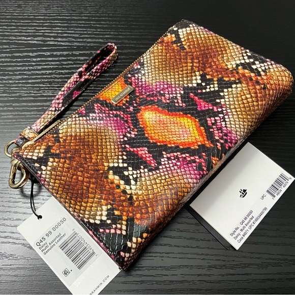 Brahmin Daisy MARMALADE TANGELO Leather Snake Print NWT Rare & HTF - Picture 1 of 7